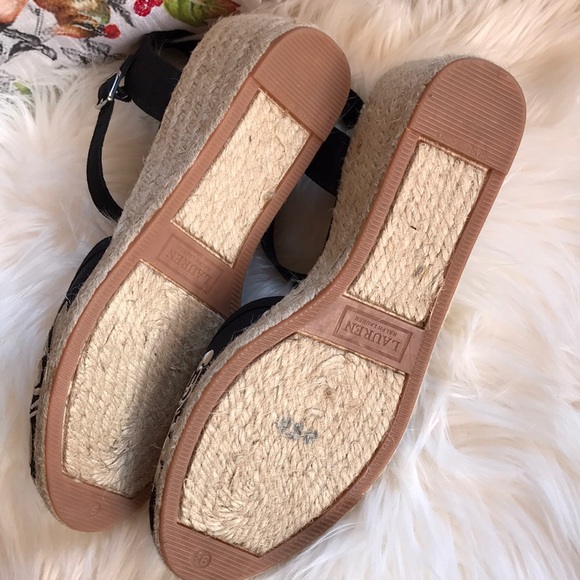 Ralph Lauren black hayleigh espadrille sandals - Picture 5 of 6